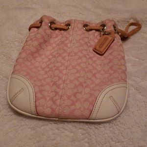 Coach Pink Mini Drawstring Wristlet